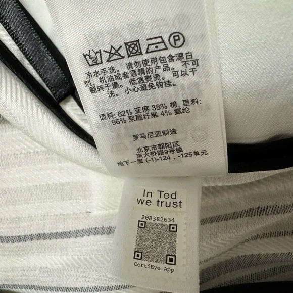 Ted Baker London Women’s Striped Tie Waist Cropped Pants Size 3 (US 8) - Picture 8 of 11